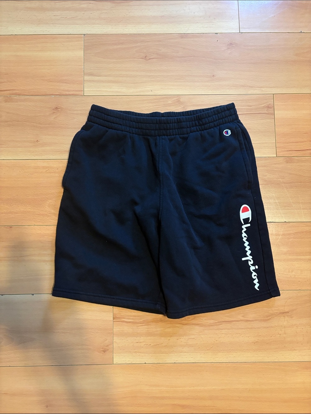 Champion Black Script Logo Athletic Shorts